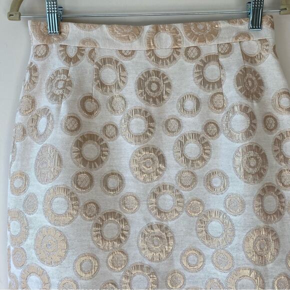 NWT Anthropologie Corey Lynn Calter Latia Gold Metallic Brocade Pencil Skirt 6 - Picture 4 of 13